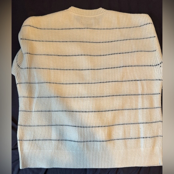 Banana Republic Speciality Italian Yarn Cream w/ Navy Stripe Oversized Sweater - Picture 3 of 3